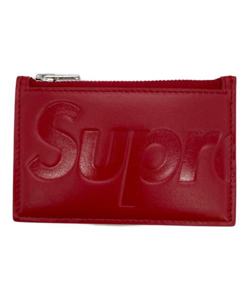 SUPREME（シュプリーム）SUPREME (シュプリーム) LEATHER ZIP CARD HOLDER レッドの古着・服飾アイテム
