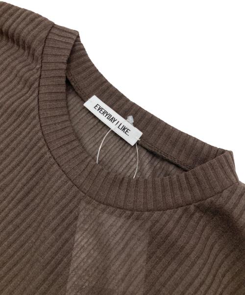 EVERYDAY I LIKE.（エヴリデイ アイ ライク）EVERYDAY I LIKE. (エヴリデイ アイ ライク) TOTAN Sheer Tシャツ ブラウン サイズ:Free 未使用品の古着・服飾アイテム