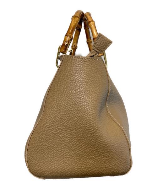 KATIE LOXTON（ケイティロクストン）KATIE LOXTON (ケイティロクストン) DEUXIEME CLASSE (ドゥーズィエム クラス) バンブーハンドバッグ ベージュの古着・服飾アイテム
