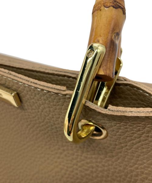 KATIE LOXTON（ケイティロクストン）KATIE LOXTON (ケイティロクストン) DEUXIEME CLASSE (ドゥーズィエム クラス) バンブーハンドバッグ ベージュの古着・服飾アイテム