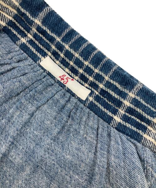 45R（フォーティファイブ・アール）45R (フォーティファイブ・アール) チェックネルシャツワンピース ネイビー×ベージュの古着・服飾アイテム