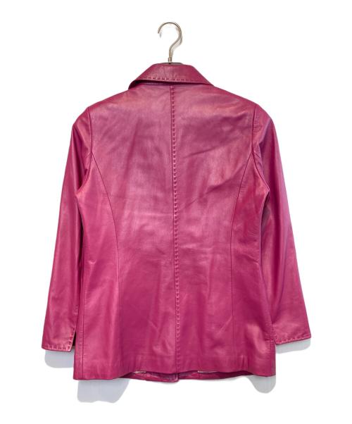 BALMAIN（バルマン）BALMAIN (バルマン) ラムレザージャケット ピンク サイズ:5の古着・服飾アイテム