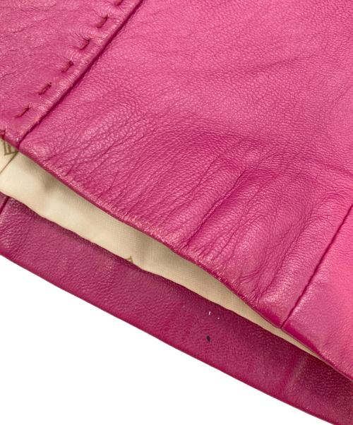 BALMAIN（バルマン）BALMAIN (バルマン) ラムレザージャケット ピンク サイズ:5の古着・服飾アイテム