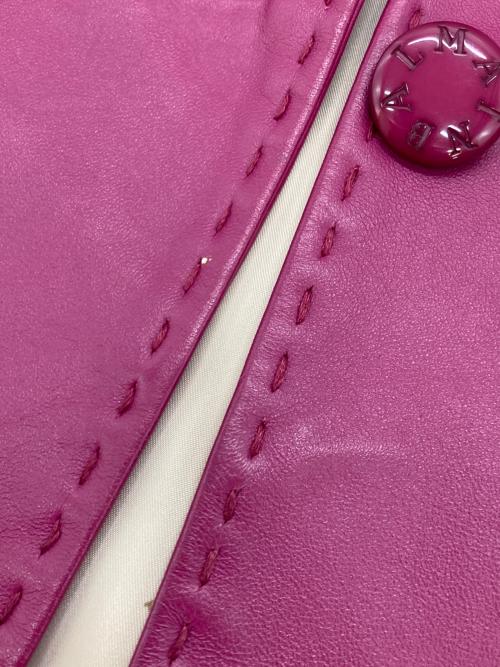 BALMAIN（バルマン）BALMAIN (バルマン) ラムレザージャケット ピンク サイズ:5の古着・服飾アイテム