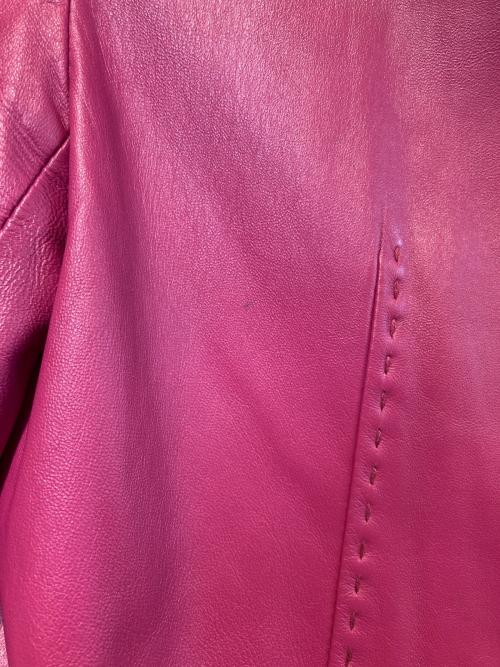 BALMAIN（バルマン）BALMAIN (バルマン) ラムレザージャケット ピンク サイズ:5の古着・服飾アイテム