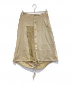 Y'sワイズ）の古着「パッチワークスカート」｜ベージュ