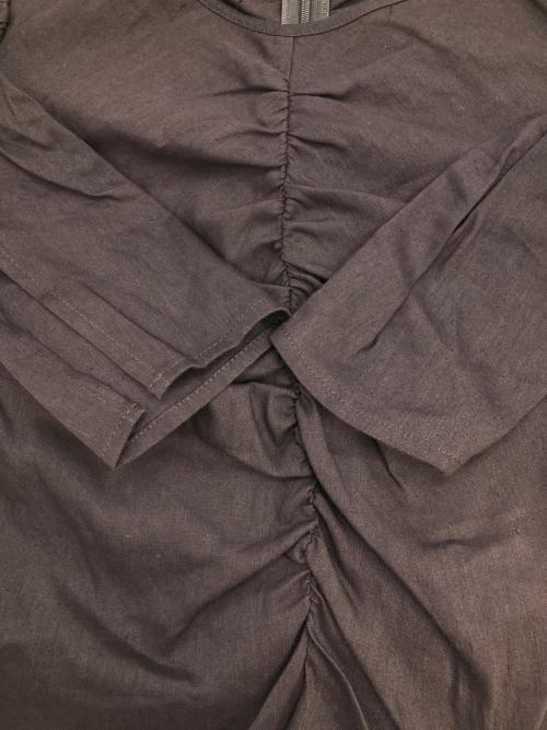 ETRE TOKYO（エトレトウキョウ）ETRE TOKYO (エトレトウキョウ) リネンブレンドギャザーワンピース ブラウン サイズ:Sの古着・服飾アイテム