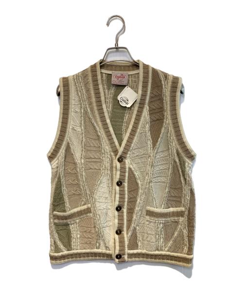CUGGI（クージー）CUGGI (クージー) ［古着］3Dニットベスト グレー×ベージュ サイズ:Sの古着・服飾アイテム