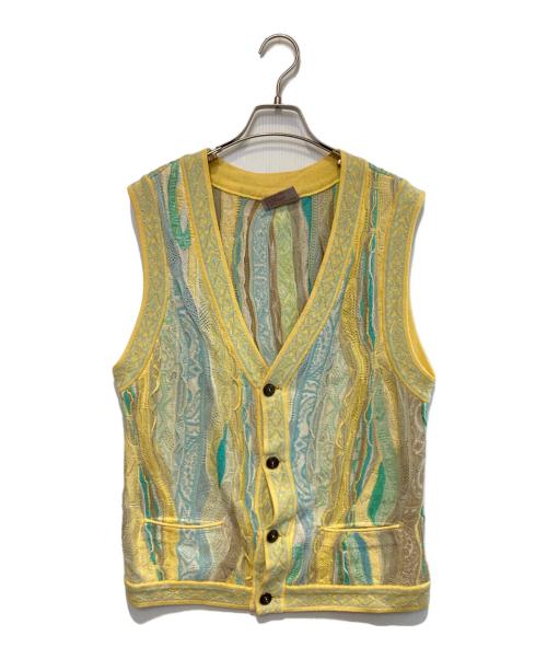 CUGGI（クージー）CUGGI (クージー) ［古着］3Dニットベスト イエロー×ブルー サイズ:SSの古着・服飾アイテム