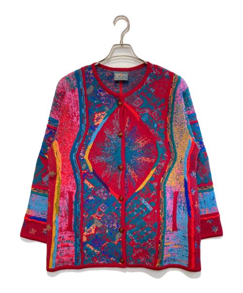 GECCU（ゲック）GECCU (ゲック) ［古着］3Dニットカーディガン レッド サイズ:Mの古着・服飾アイテム