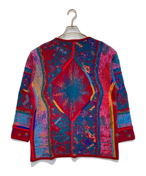 GECCU（ゲック）GECCU (ゲック) ［古着］3Dニットカーディガン レッド サイズ:Mの古着・服飾アイテム