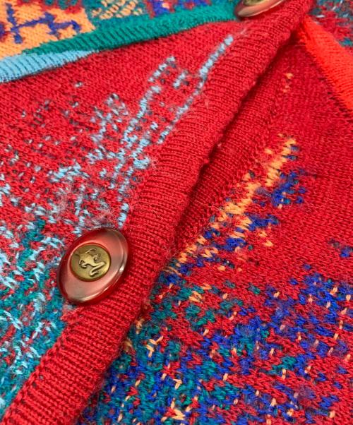 GECCU（ゲック）GECCU (ゲック) ［古着］3Dニットカーディガン レッド サイズ:Mの古着・服飾アイテム