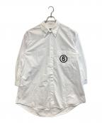 MM6 Maison Margiela kidsムエムシックス メゾンマルジェラ キッズ）の古着「Logo Printed Long-Sleeved Shirt」｜ホワイト
