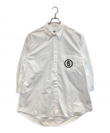 MM6 Maison Margiela kids（ムエムシックス メゾンマルジェラ キッズ）の古着「Logo Printed Long-Sleeved Shirt」｜ホワイト