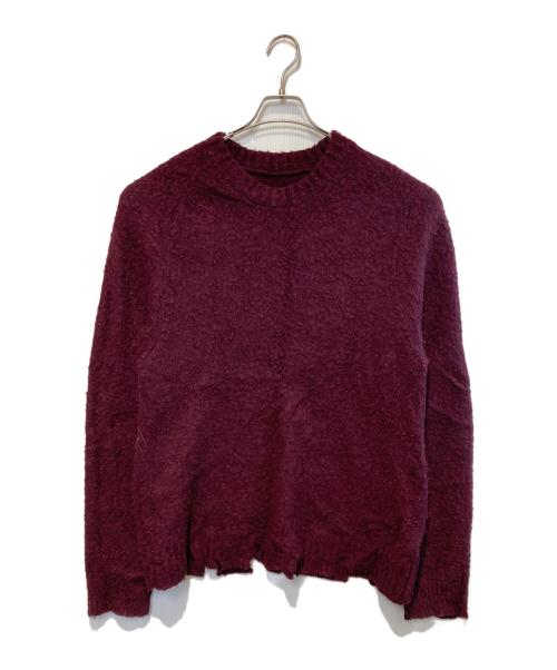 Maison Margiela（メゾンマルジェラ）Maison Margiela (メゾンマルジェラ) ピリング加工クルーネックニット ボルドー サイズ:XLの古着・服飾アイテム