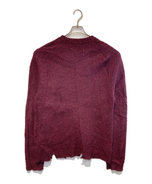 Maison Margiela（メゾンマルジェラ）Maison Margiela (メゾンマルジェラ) ピリング加工クルーネックニット ボルドー サイズ:XLの古着・服飾アイテム