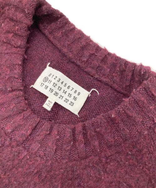 Maison Margiela（メゾンマルジェラ）Maison Margiela (メゾンマルジェラ) ピリング加工クルーネックニット ボルドー サイズ:XLの古着・服飾アイテム
