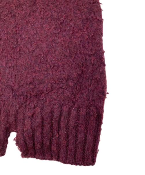 Maison Margiela（メゾンマルジェラ）Maison Margiela (メゾンマルジェラ) ピリング加工クルーネックニット ボルドー サイズ:XLの古着・服飾アイテム