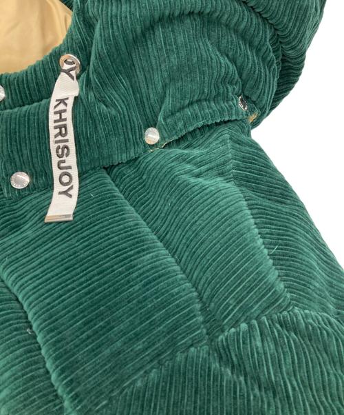 KHRISJOY（クリスジョイ）KHRISJOY (クリスジョイ) コーデュロイダウンジャケット グリーン サイズ:02 未使用品の古着・服飾アイテム
