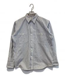 SUGAR CANE（シュガーケーン）の古着「デニムストライプシャツ」｜ホワイト×インディゴ