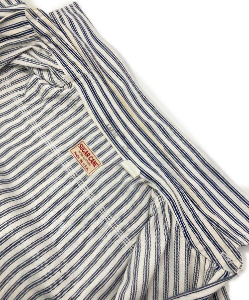 SUGAR CANE（シュガーケーン）SUGAR CANE (シュガーケーン) デニムストライプシャツ ホワイト×インディゴ サイズ:Lの古着・服飾アイテム