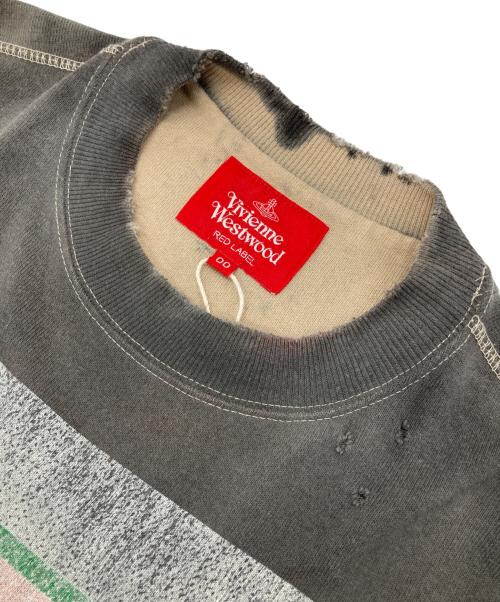 Vivienne Westwood RED LABEL（ヴィヴィアンウエストウッドレッドレーベル）Vivienne Westwood RED LABEL (ヴィヴィアンウエストウッドレッドレーベル) オーガニックドライ天竺サンシャインオーブスプレーダイロングスリーブトップ グレー サイズ:00 未使用品の古着・服飾アイテム