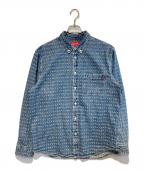 SUPREMEシュプリーム）の古着「JACQUARD LOGOS DENIM SHIRT」｜インディゴ