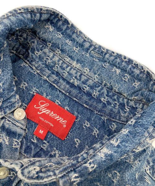 SUPREME（シュプリーム）SUPREME (シュプリーム) JACQUARD LOGOS DENIM SHIRT インディゴ サイズ:Mの古着・服飾アイテム