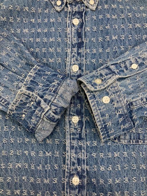 SUPREME（シュプリーム）SUPREME (シュプリーム) JACQUARD LOGOS DENIM SHIRT インディゴ サイズ:Mの古着・服飾アイテム