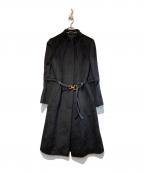 GUCCIグッチ）の古着「アルパカ混ノーカラーシャギーコート」｜ブラック