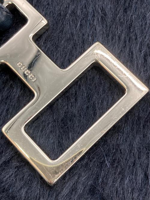 GUCCI（グッチ）GUCCI (グッチ) アルパカ混ノーカラーシャギーコート ブラック サイズ:Mの古着・服飾アイテム