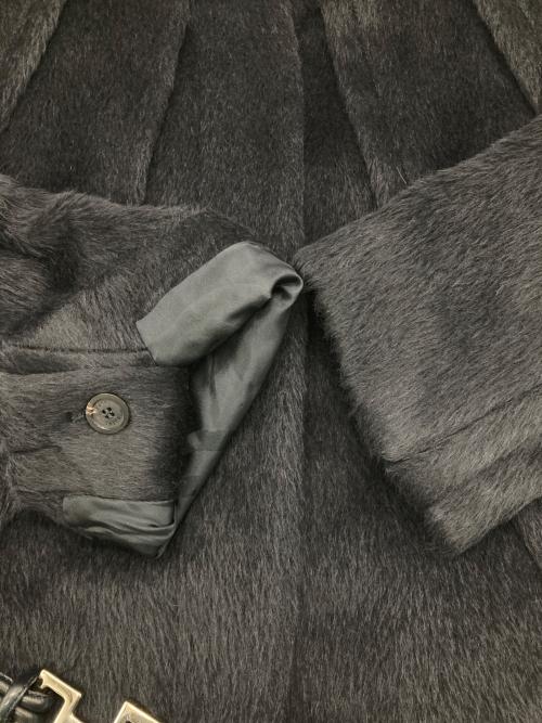 GUCCI（グッチ）GUCCI (グッチ) アルパカ混ノーカラーシャギーコート ブラック サイズ:Mの古着・服飾アイテム