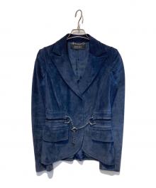 GUCCI（グッチ）の古着「スウェードテーラードジャケット」｜ネイビー