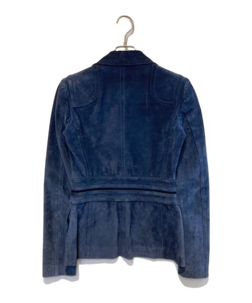 GUCCI（グッチ）GUCCI (グッチ) スウェードテーラードジャケット ネイビー サイズ:Mの古着・服飾アイテム