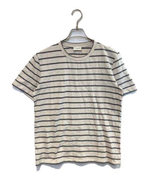 Saint Laurent Paris（サンローランパリ）Saint Laurent Paris (サンローランパリ) ボーダーTシャツ ベージュ サイズ:XLの古着・服飾アイテム