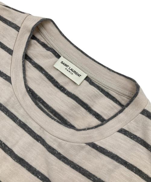 Saint Laurent Paris（サンローランパリ）Saint Laurent Paris (サンローランパリ) ボーダーTシャツ ベージュ サイズ:XLの古着・服飾アイテム