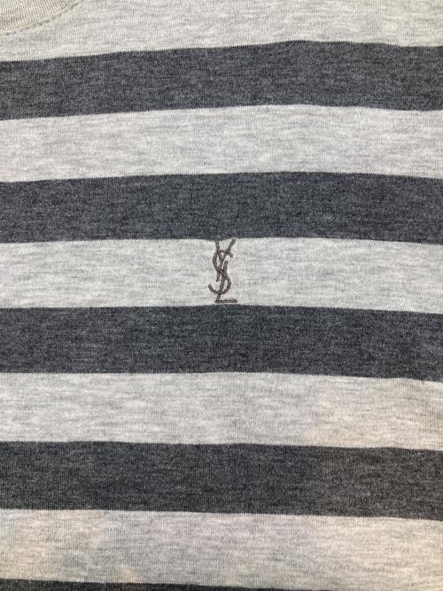 Saint Laurent Paris（サンローランパリ）Saint Laurent Paris (サンローランパリ) ボーダーTシャツ グレー サイズ:Sの古着・服飾アイテム