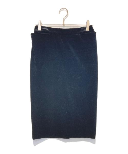 Yves Saint Laurent（イヴサンローラン）Yves Saint Laurent (イヴサンローラン) ベルベットタイトスカート ブラック サイズ:XSの古着・服飾アイテム