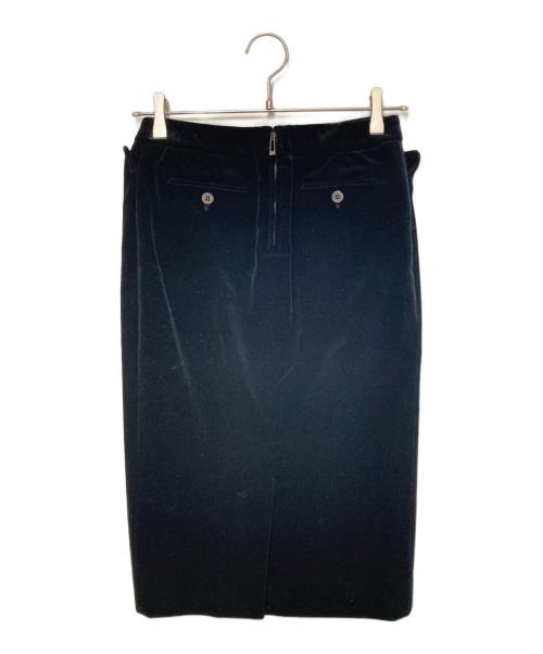 Yves Saint Laurent（イヴサンローラン）Yves Saint Laurent (イヴサンローラン) ベルベットタイトスカート ブラック サイズ:XSの古着・服飾アイテム