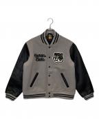HUMAN MADEヒューマンメイド）の古着「Tiger Varsity Jacket」｜グレー×ブラック