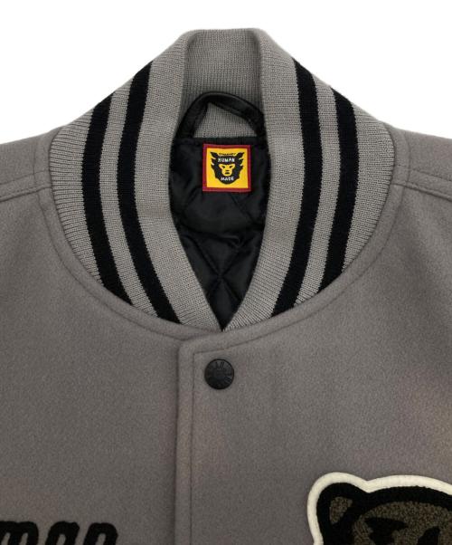 HUMAN MADE（ヒューマンメイド）HUMAN MADE (ヒューマンメイド) Tiger Varsity Jacket グレー×ブラック サイズ:Ｌの古着・服飾アイテム