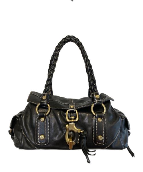 Francesco Biasia（フランシスコ ビアジア）Francesco Biasia (フランシスコ ビアジア) レザーハンドバッグ ブラックの古着・服飾アイテム