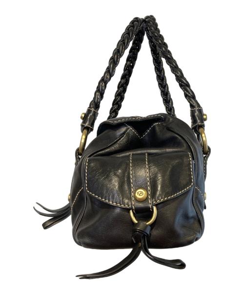 Francesco Biasia（フランシスコ ビアジア）Francesco Biasia (フランシスコ ビアジア) レザーハンドバッグ ブラックの古着・服飾アイテム