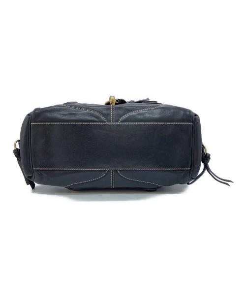 Francesco Biasia（フランシスコ ビアジア）Francesco Biasia (フランシスコ ビアジア) レザーハンドバッグ ブラックの古着・服飾アイテム