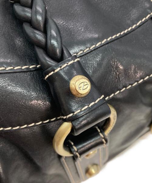 Francesco Biasia（フランシスコ ビアジア）Francesco Biasia (フランシスコ ビアジア) レザーハンドバッグ ブラックの古着・服飾アイテム