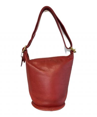 COACH(コーチ) ショルダーバッグ - 9953 レッド レザー 中古・古着通販】COACH (コーチ) レザーショルダーバッグ レッド