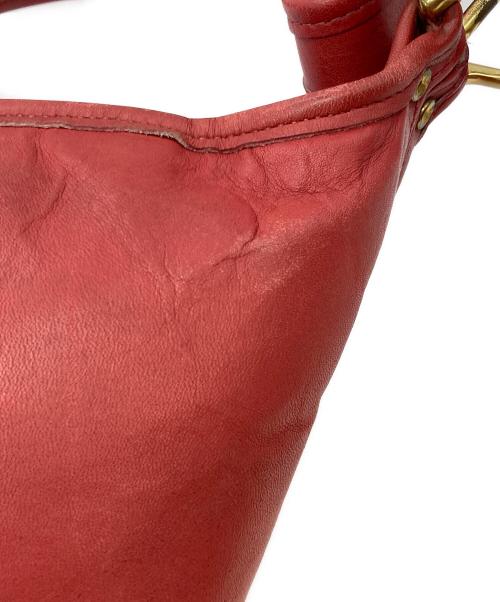 COACH（コーチ）COACH (コーチ) レザーショルダーバッグ レッドの古着・服飾アイテム