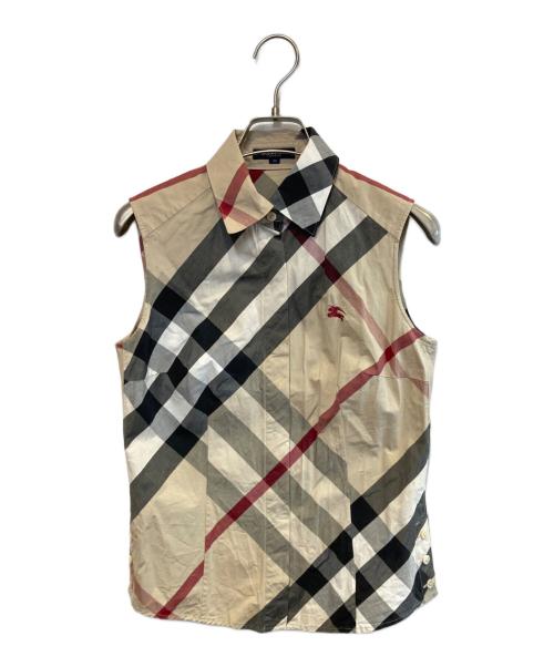 BURBERRY LONDON（バーバリーロンドン）BURBERRY LONDON (バーバリーロンドン) ノバチェックノースリーブシャツ ベージュ サイズ:38の古着・服飾アイテム