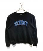 stussyステューシー）の古着「ARCH APPLIQUE CREW」｜ブラック