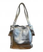 Beaureビュレ）の古着「カウレザー 2way トートバッグ シルバー」｜シルバー